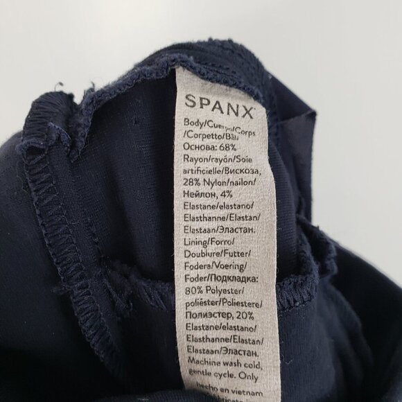 Spanx The Perfect Pant Slim Straight Petite Navy Blue Ponte 20254Q Size Small SP - Picture 8 of 10